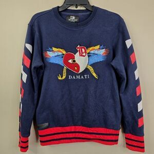 Damati Los Angeles Yin Yang Heart Long Sleeve Crewneck Sweatshirt Small